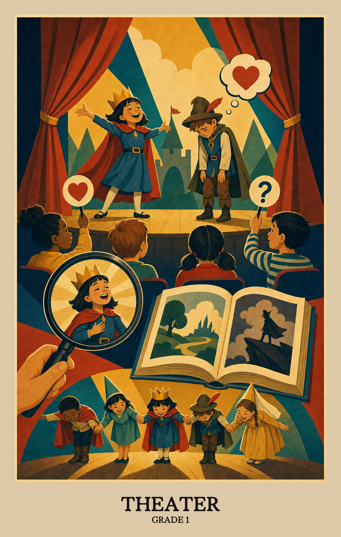 Illustration of what students learn in Grade 1 Arts: Theater