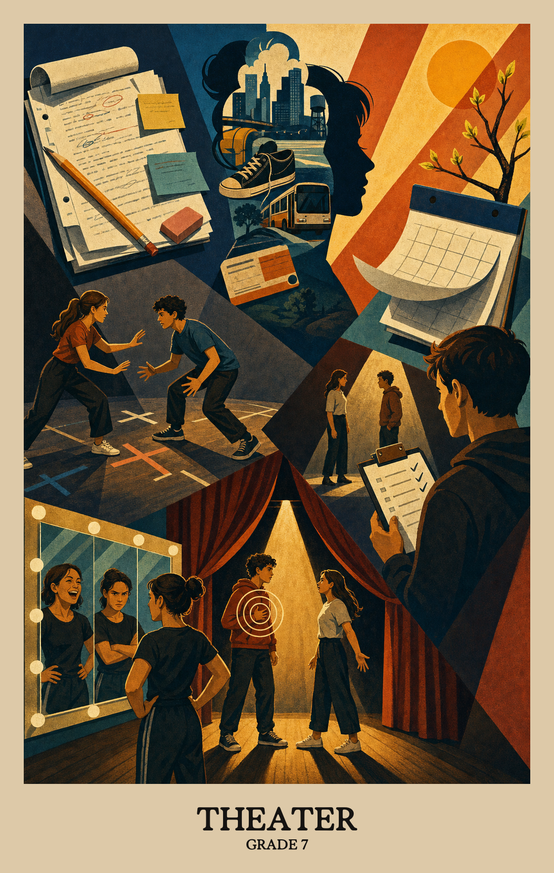 Illustration of what students learn in Grade 7 Arts: Theater