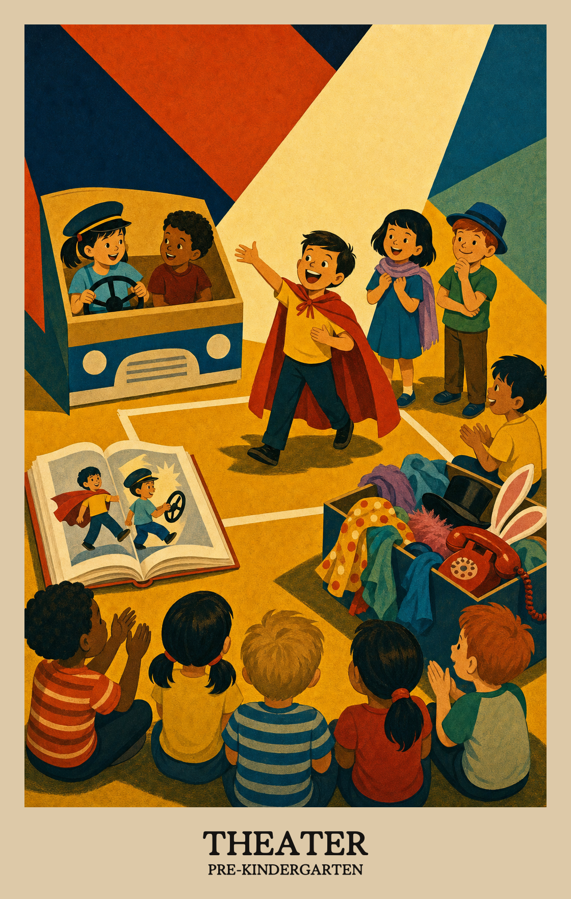 Illustration of what students learn in Pre-Kindergarten Arts: Theater